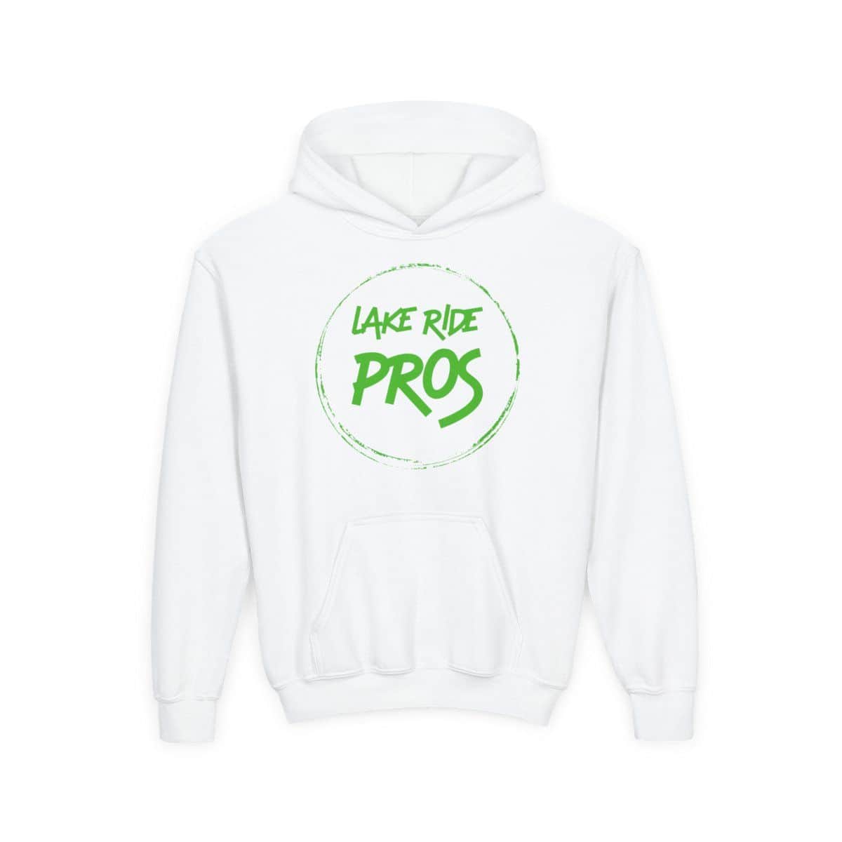 Lake Ride Pros Youth Hoodie – Green Logo Pullover for Kids