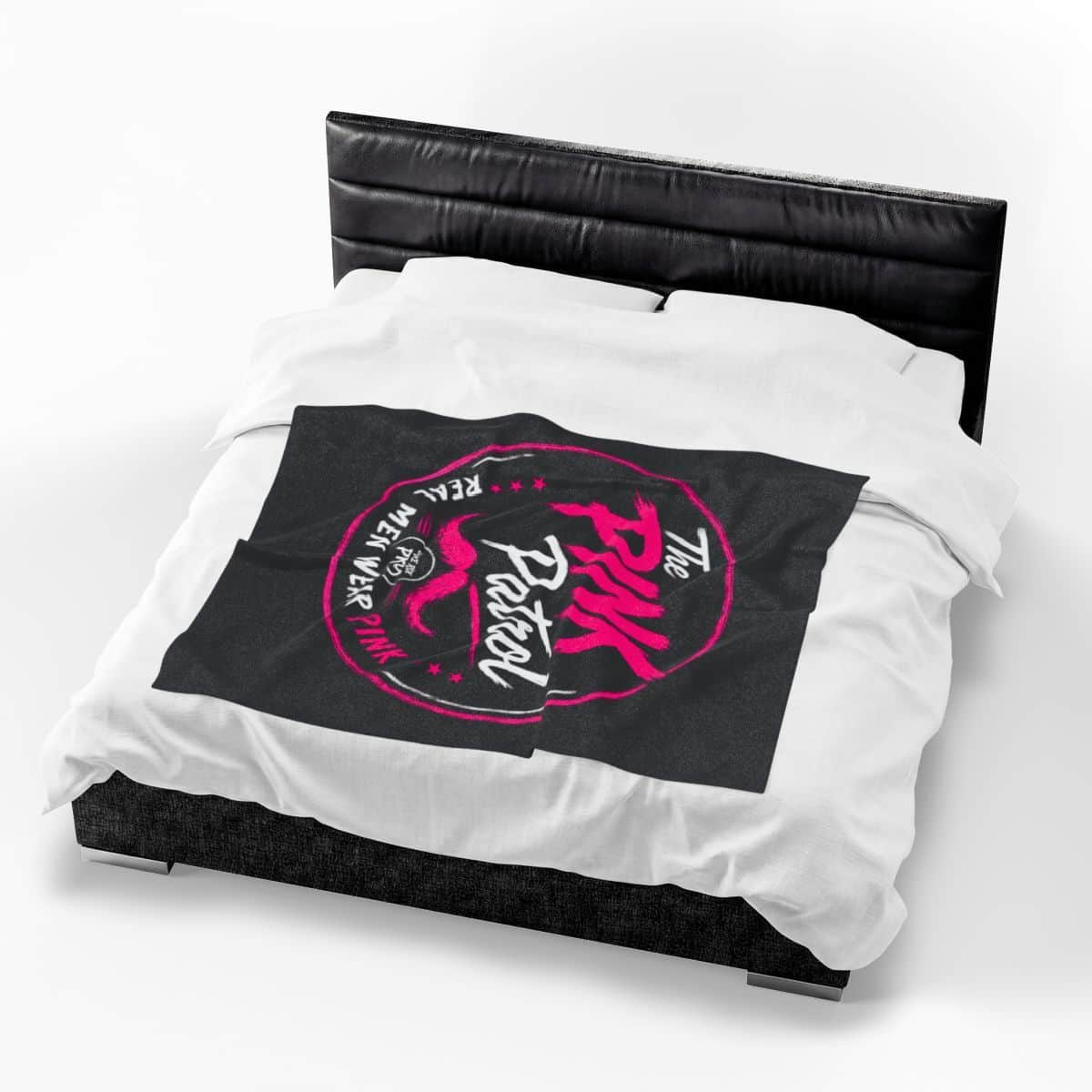 The Pink Patrol Real Men Wear Pink Velveteen Plush Blanket | Limited Edition PINK Patrol MERCH Collection