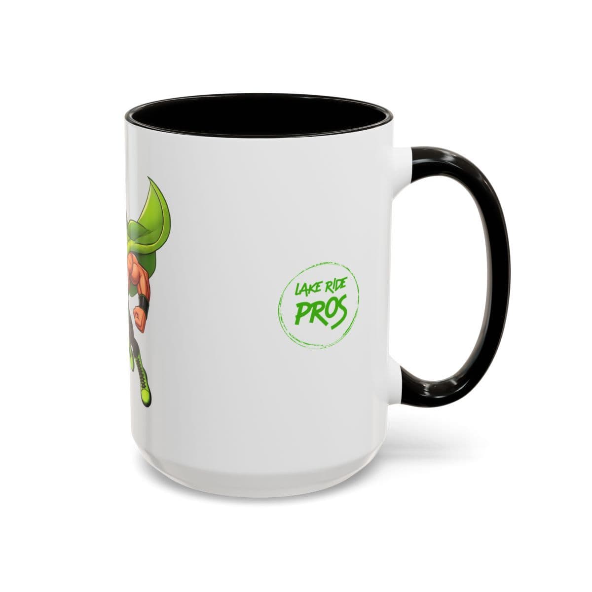 Lake Ride Pros Superhero Mug (11oz/15oz) — Colorful Coffee Cup with 'LRP' Mascot