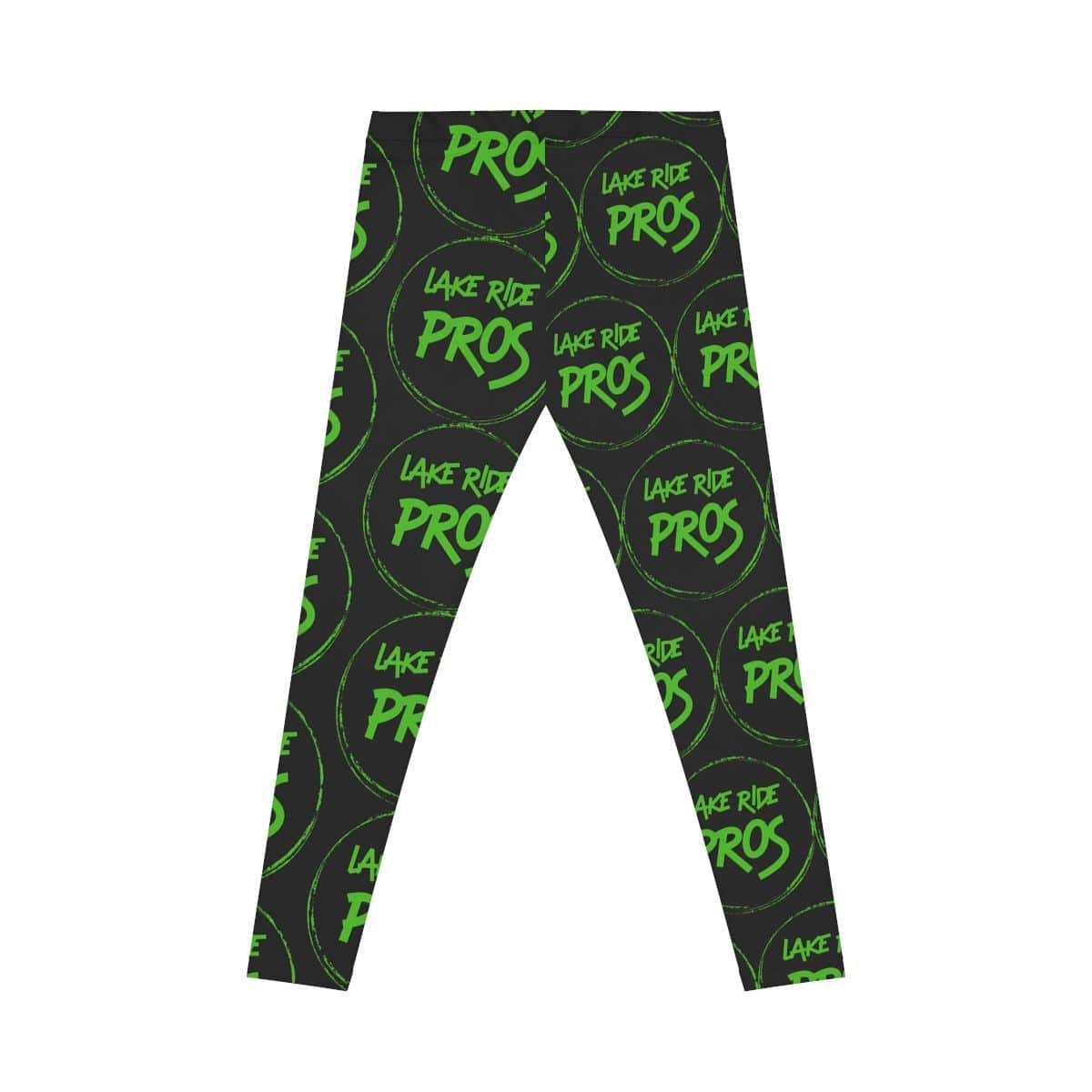 Black Lake Ride Pros Women’s All-Over-Print Leggings - Monochrome Logo Pattern