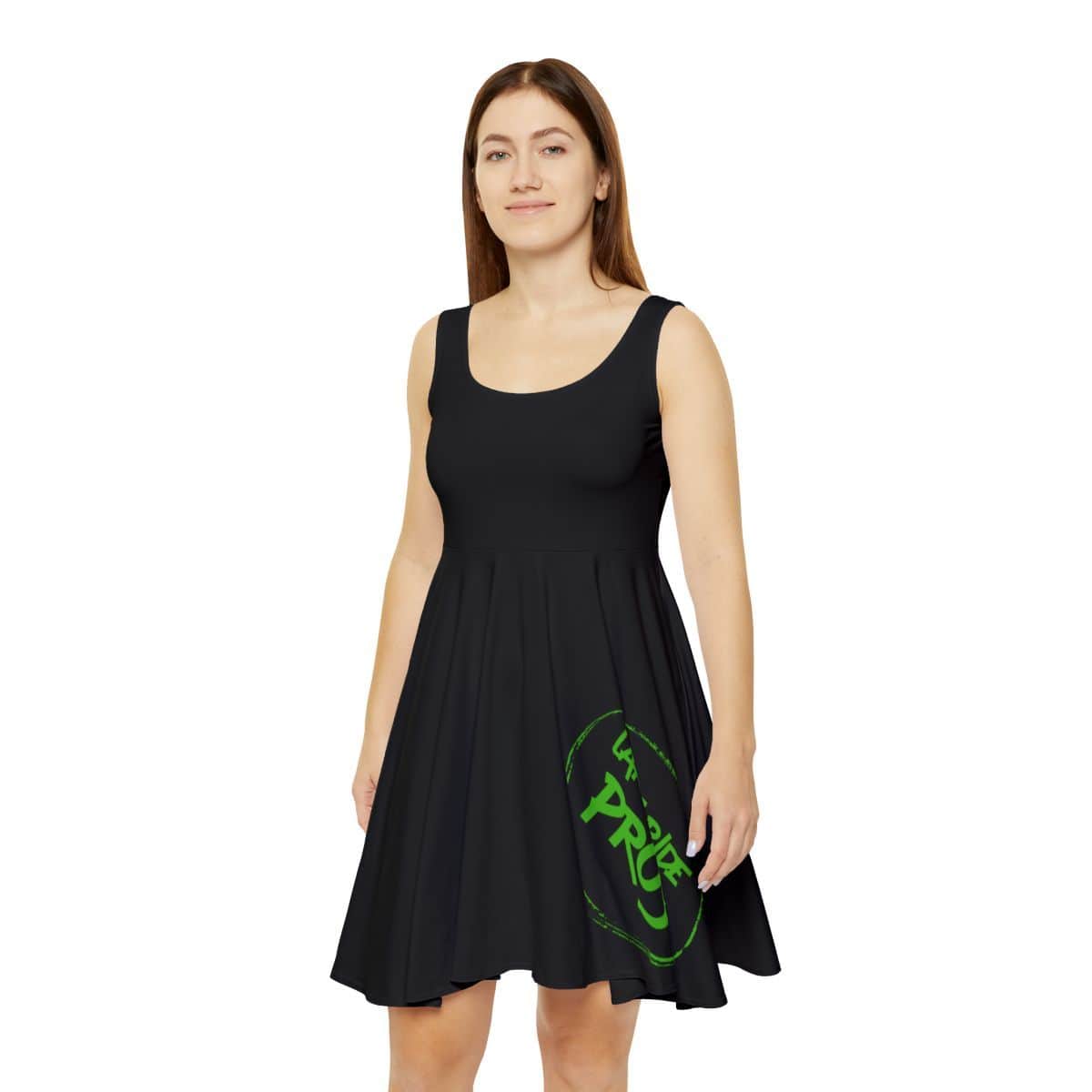 Lake Ride Pros Neon Green Logo Black Dress