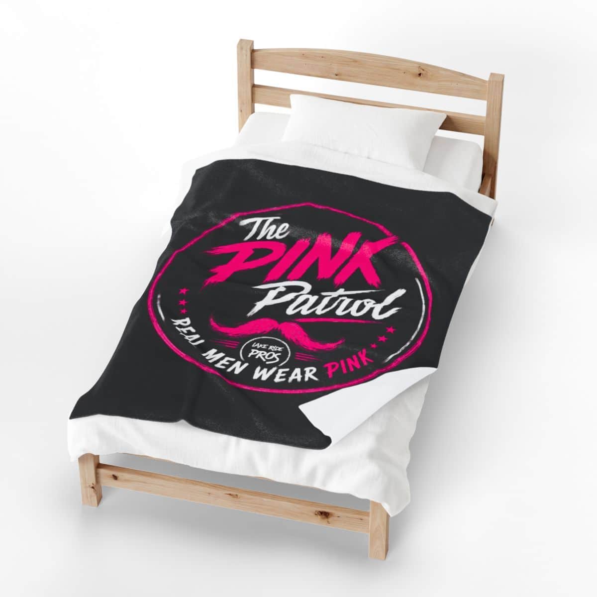 The Pink Patrol Real Men Wear Pink Velveteen Plush Blanket | Limited Edition PINK Patrol MERCH Collection