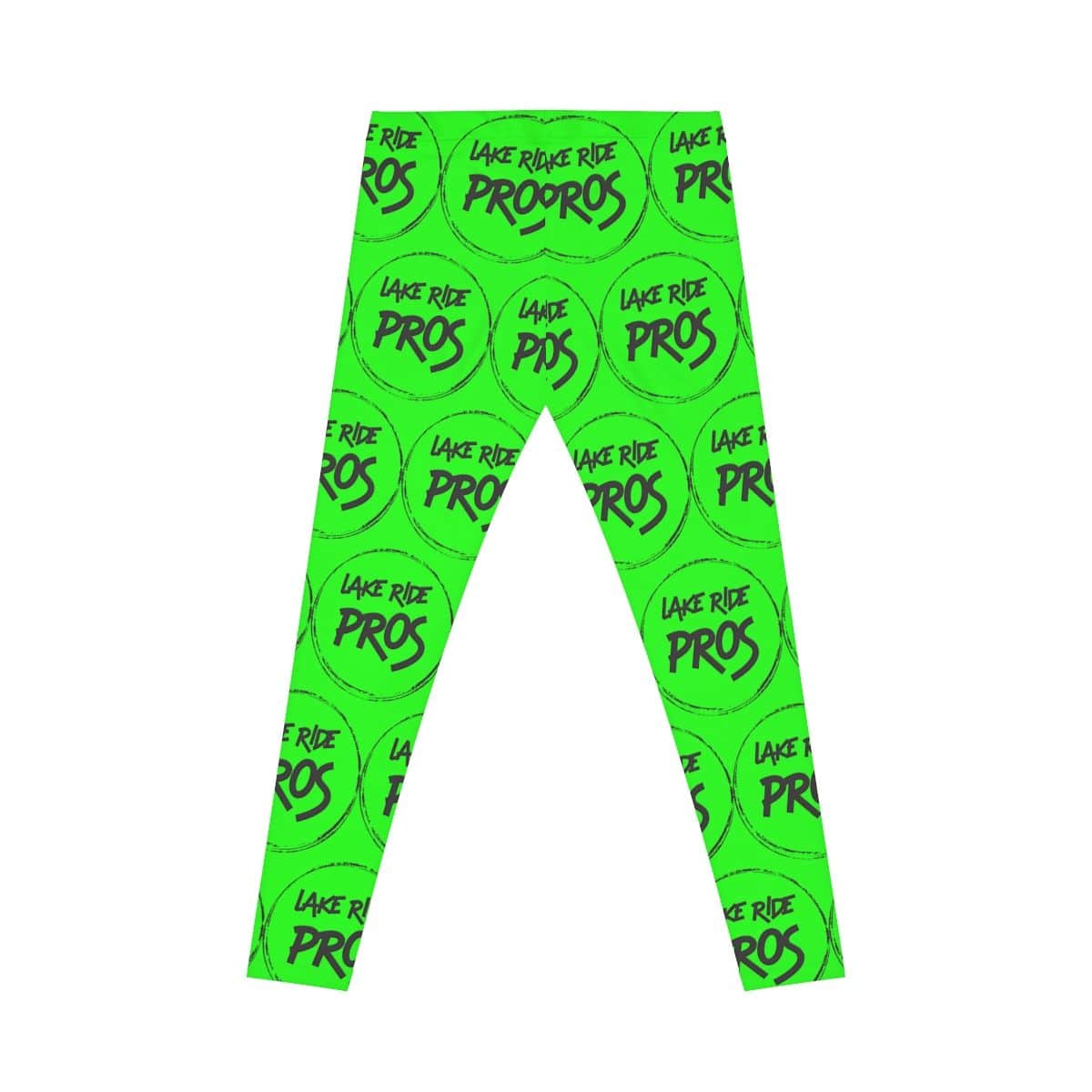 Lime Green Lake Ride Pros Women’s All-Over-Print Leggings - Monochrome Logo Pattern