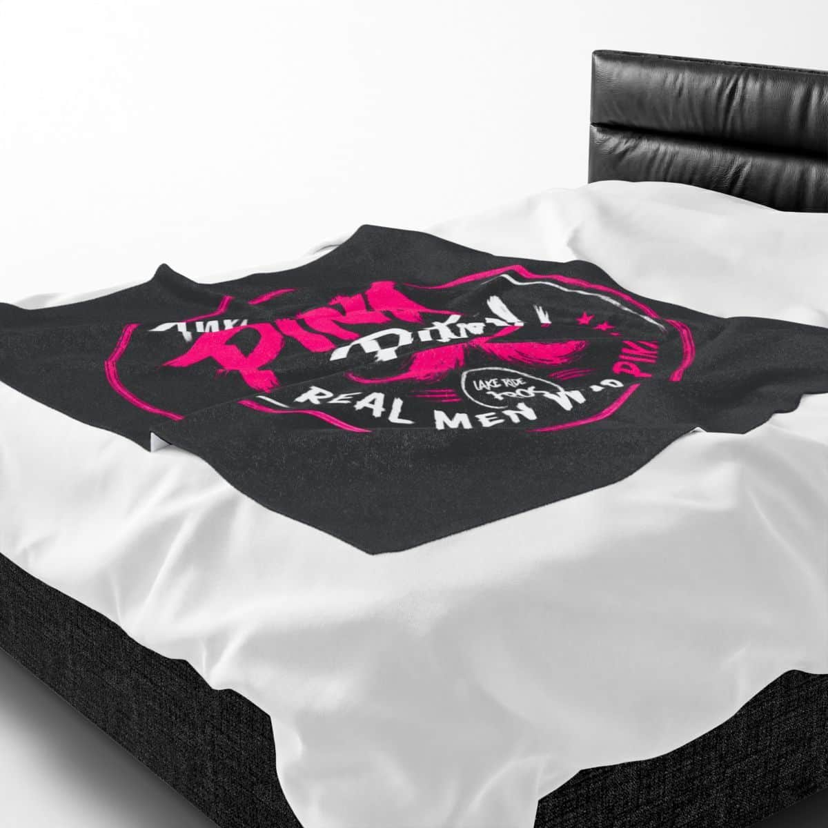 The Pink Patrol Real Men Wear Pink Velveteen Plush Blanket | Limited Edition PINK Patrol MERCH Collection